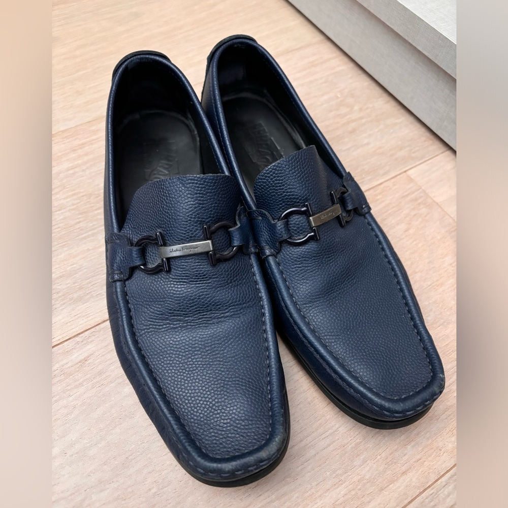 Ferragamo navy loafers